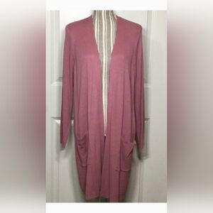J. Jill Dusty Pink Open Front Long Cardigan